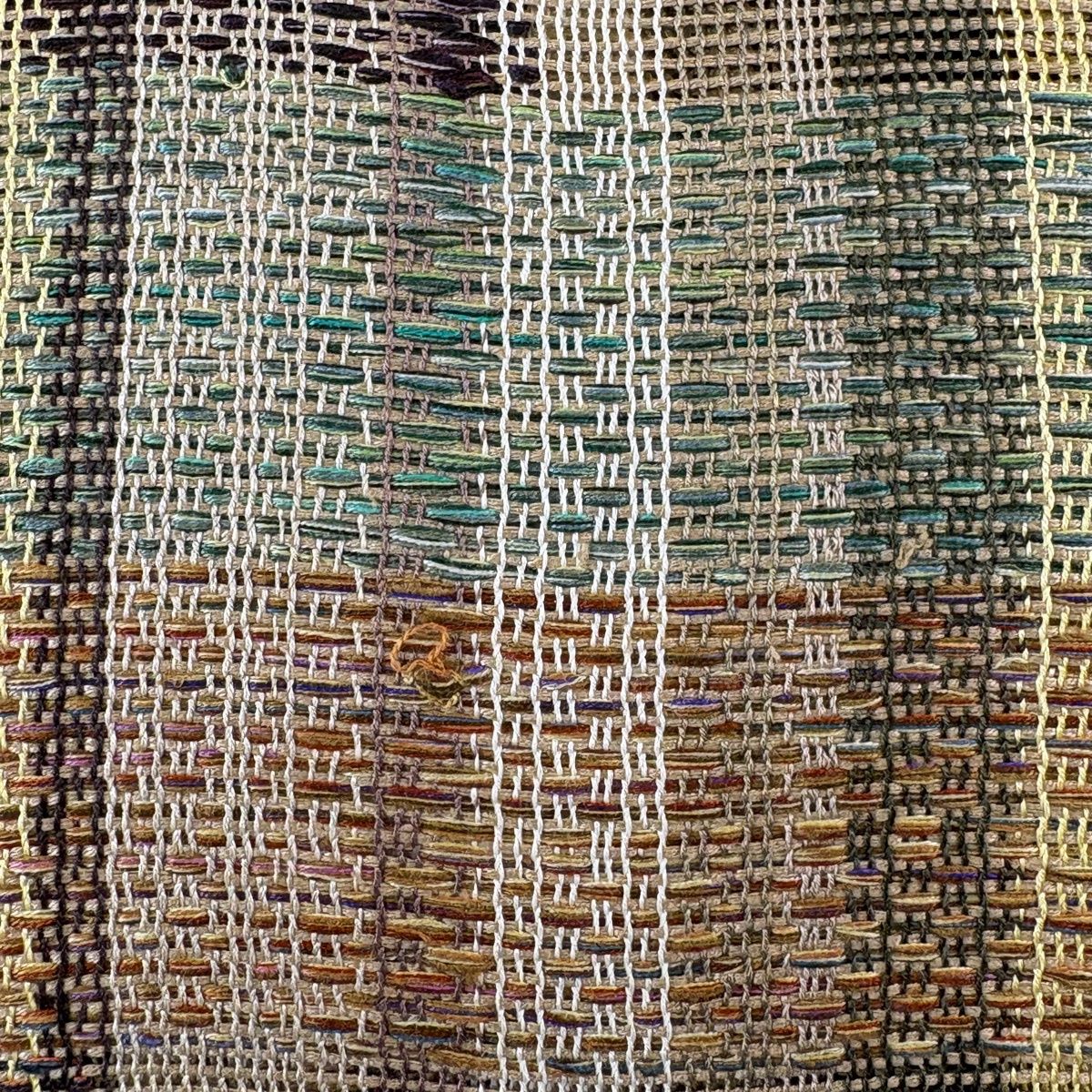 袋帯 秀品 夏帯 縞 薄茶色 お太鼓柄 正絹