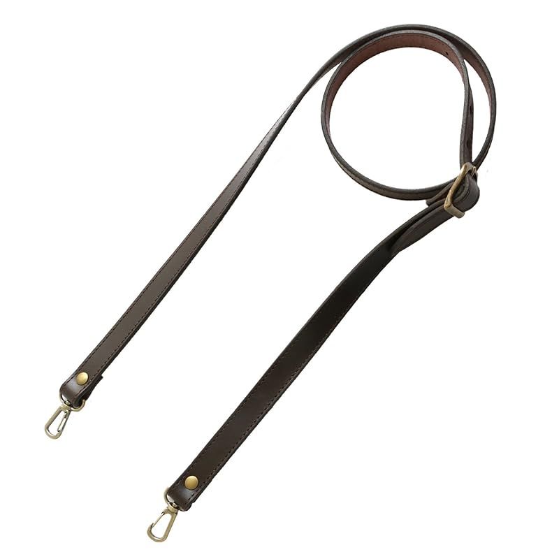 日本紐釦貿易 Nippon Chuko ヌメ革ショルダー アンティークゴールド×こげ茶 約110 cm~120 cm 1本入 KT 90 AG-C 手芸用品 バッグ材料 ショルダーストラップ