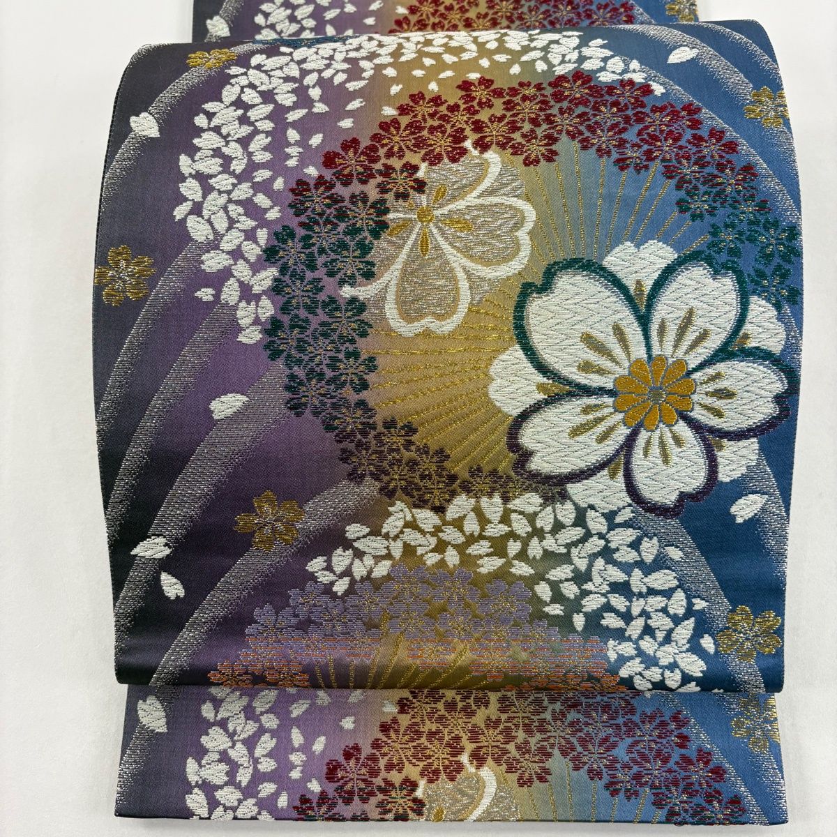 袋帯 秀品 桜 花びら 箔 金色 六通 正絹 【】 【公式通販】