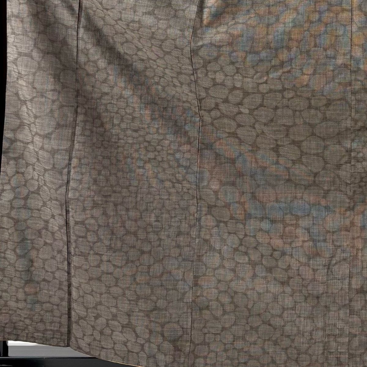 紬 身丈163 cm 裄丈62.5 S 袷 石畳 灰茶 正絹 秀品