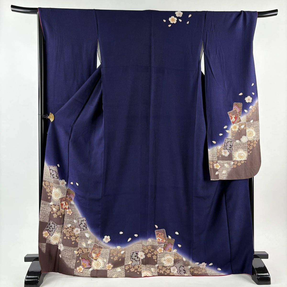 振袖 身丈169 cm 裄丈67 M 袷 手鞠 桜 箔 金彩 青紫 正絹 秀品