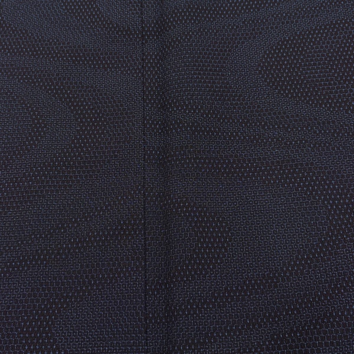  紬 身丈163 5 cm 裄丈64 M 袷 流水 亀甲絣 濃紺 正絹 秀品 紬 着物