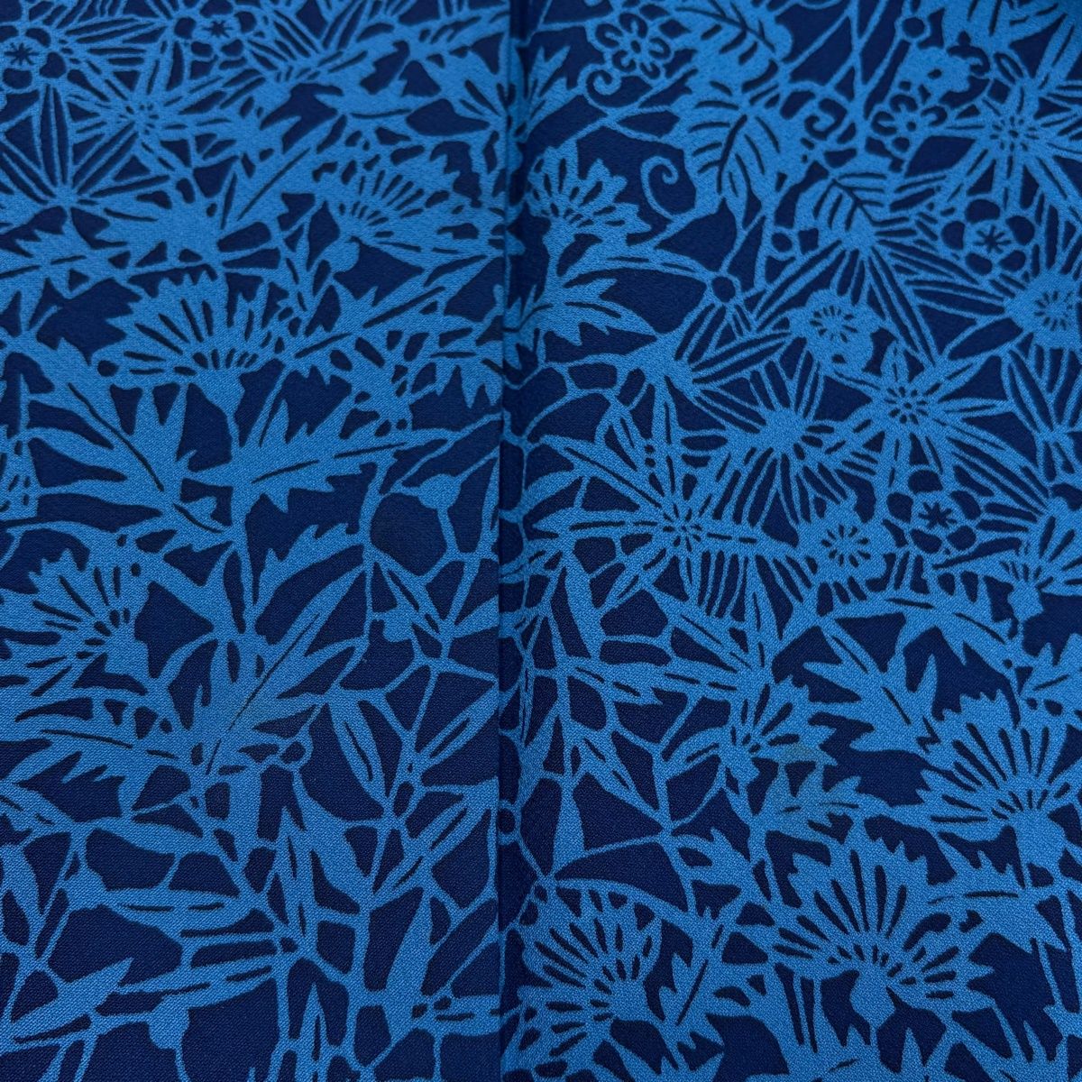 小紋 身丈154cm 裄丈64cm M 袷 草花 藍色 正絹 秀品 【中古】 - メルカリ