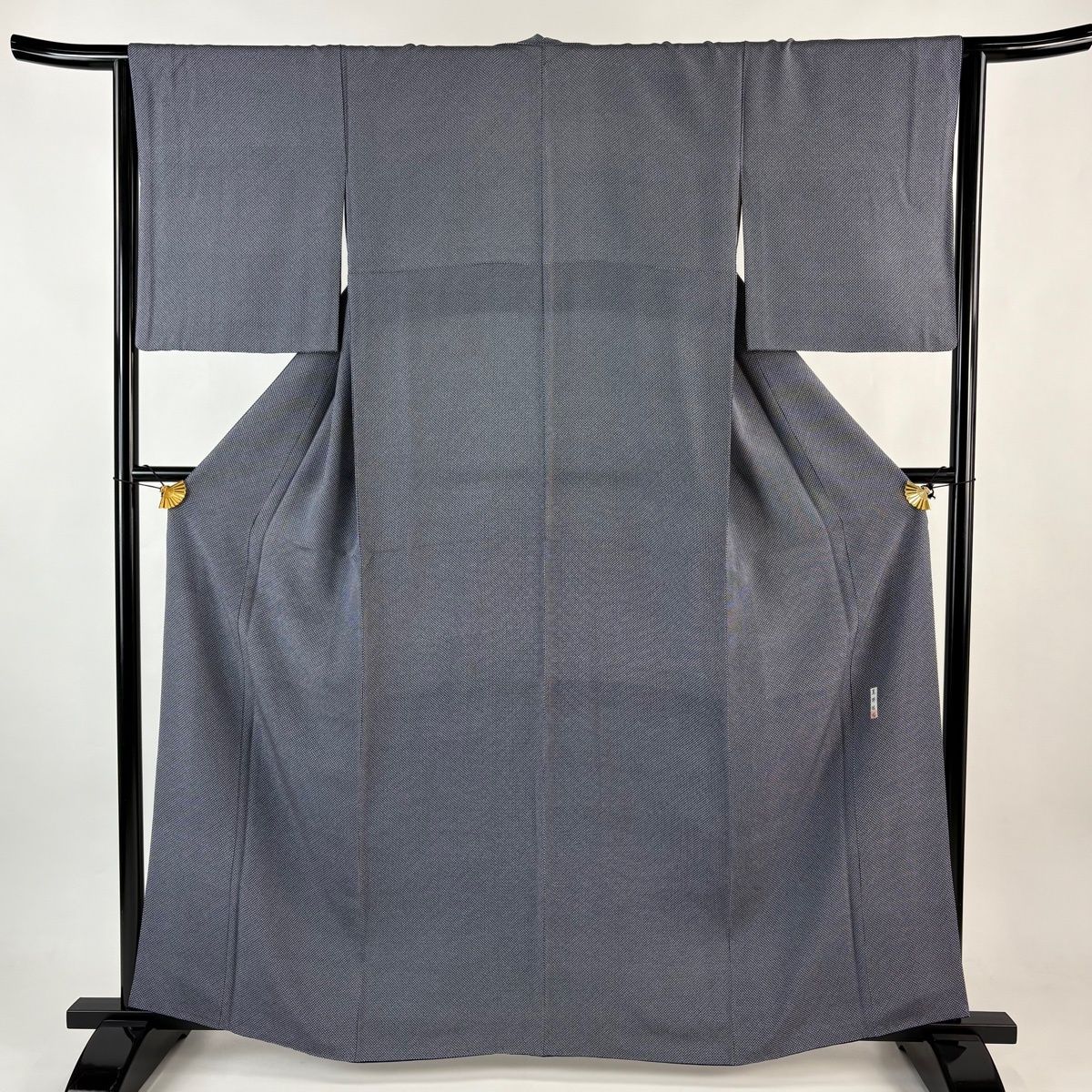 小紋 身丈161 5 cm 裄丈64 M 袷 落款 幾何学模様 濃紺 正絹 秀品