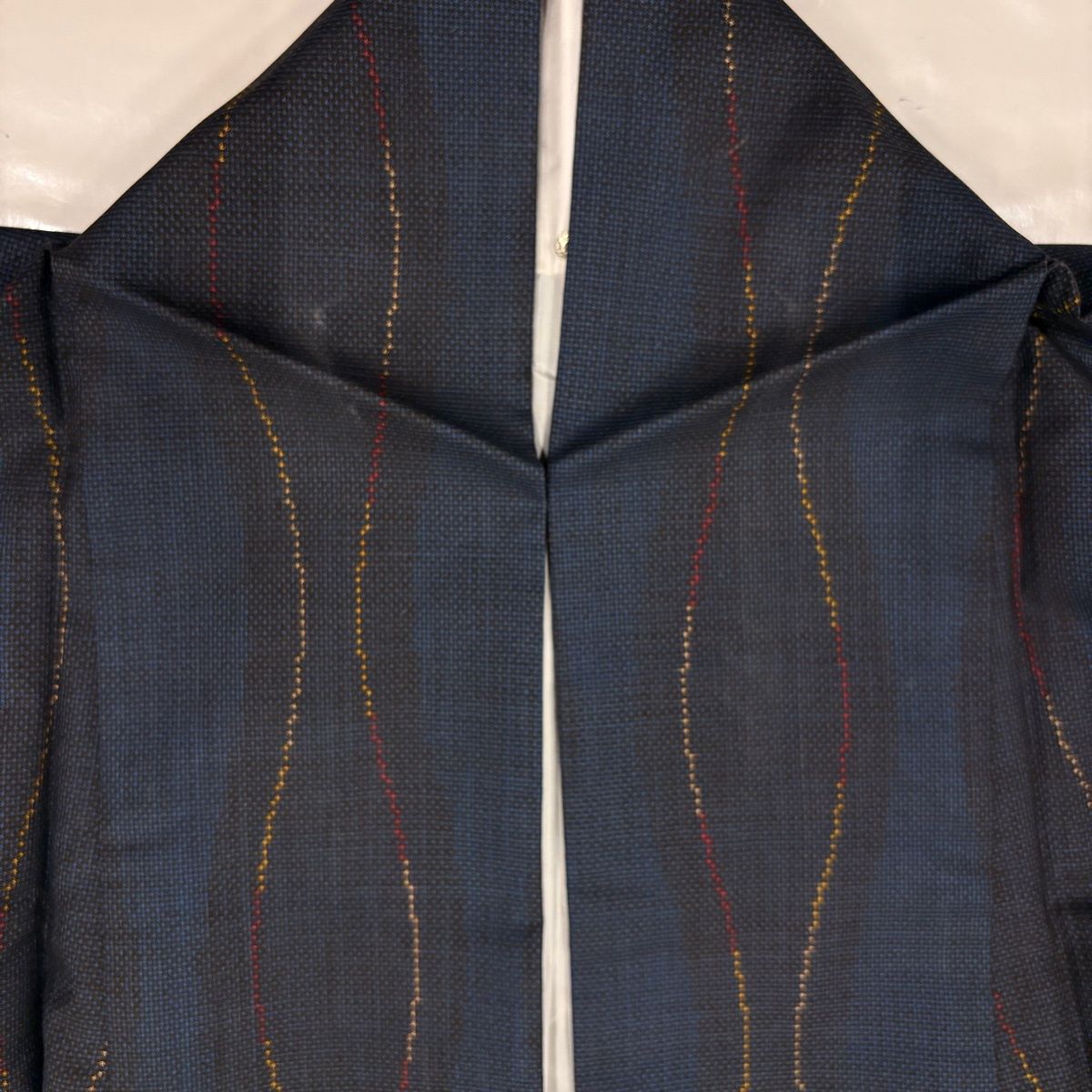 紬 身丈159 5 cm 裄丈63 S 袷 立涌 濃紺 正絹 秀品 紬 着物 着物 浴衣