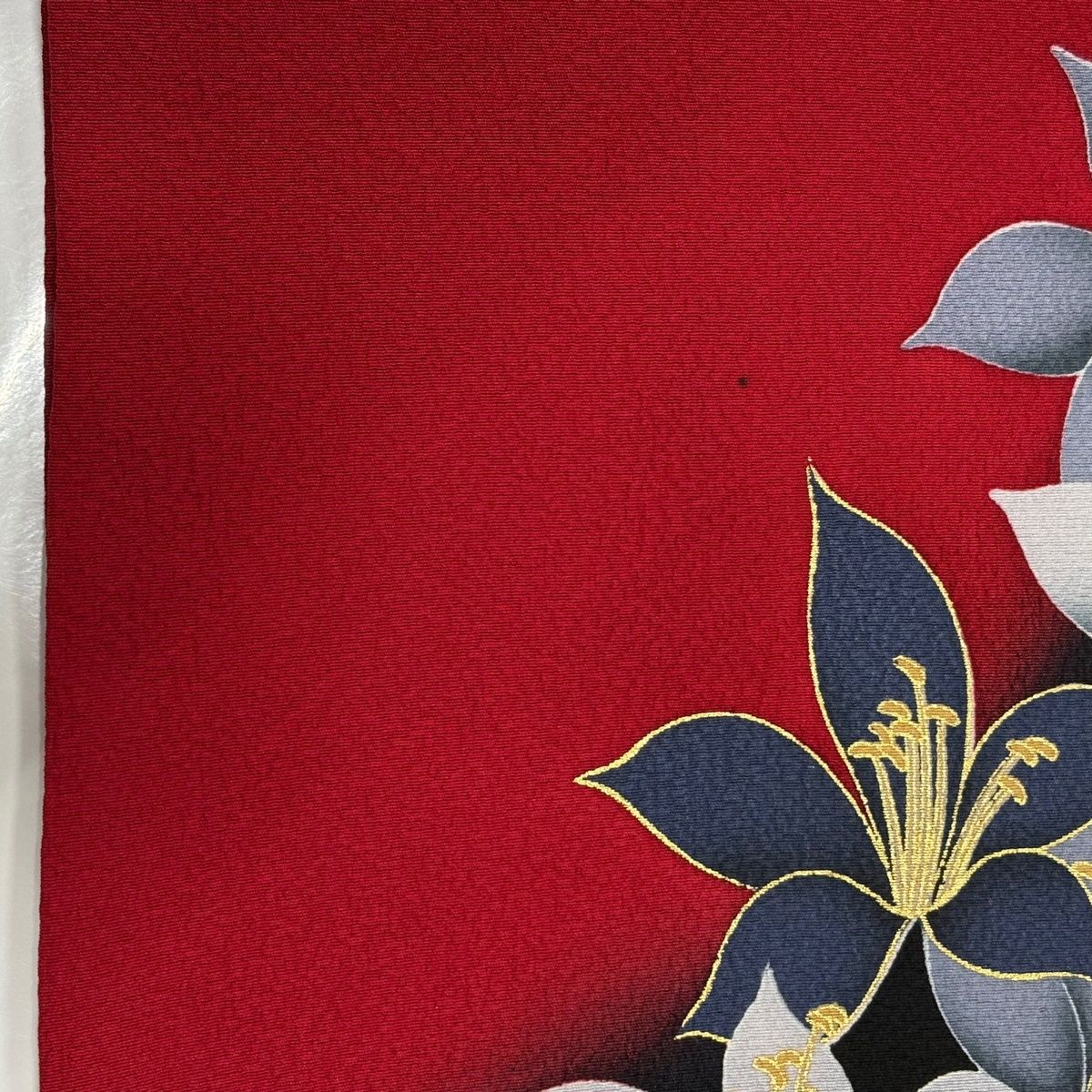  振袖 身丈161 5 cm 裄丈69 L 袷 御所車 牡丹 金彩 赤 正絹 秀品 振袖 着物