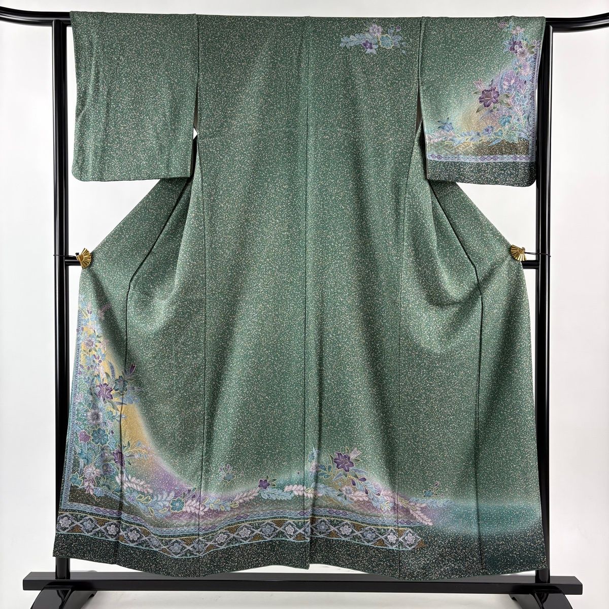 訪問着 身丈154.5cm 袷 総絞り 流水 紫 訪問着 身丈154.5cm 裄