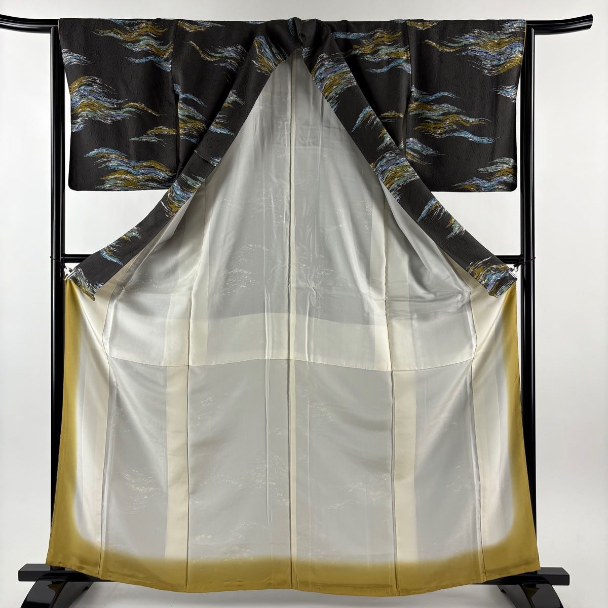  小紋 身丈163.5 cm 裄丈64 M 袷 幾何学 灰色 正絹 秀品 小紋 着物