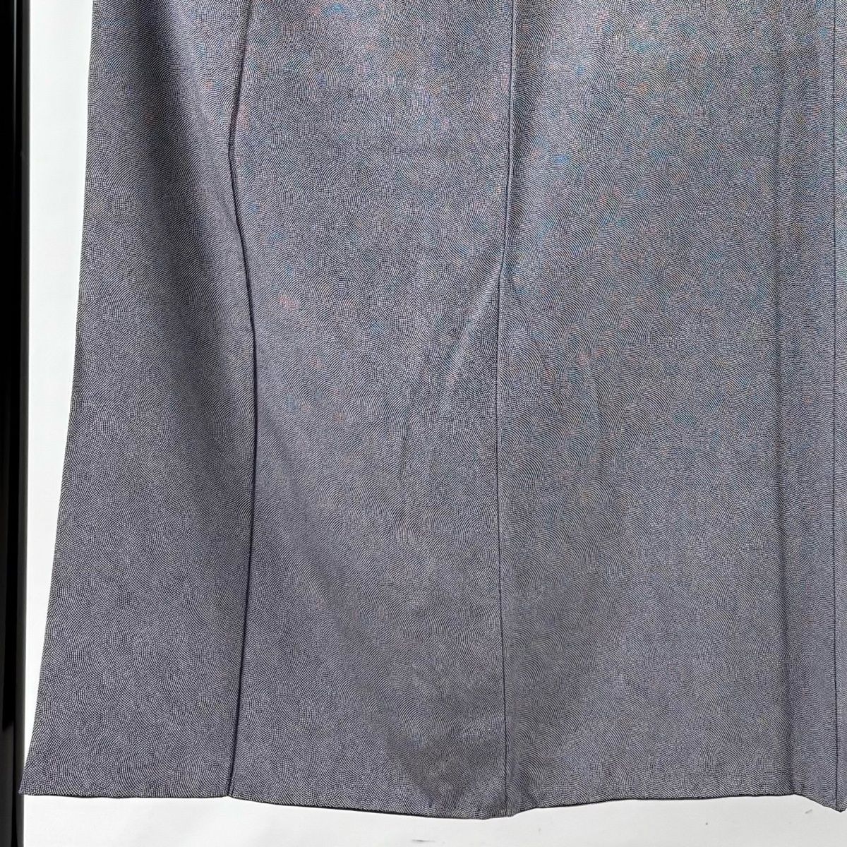 江戸小紋 身丈153.5cm 裄丈62.5cm S 袷 鮫 紺色 正絹 名品 一つ紋
