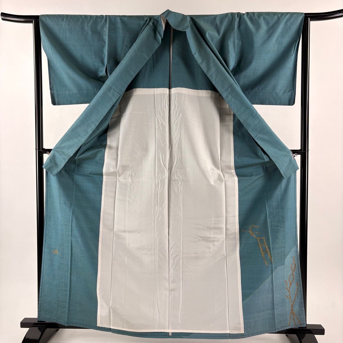付下げ 身丈164cm 裄丈63.5cm S 単衣 紬地 能州紬地 落款 幾何学模様