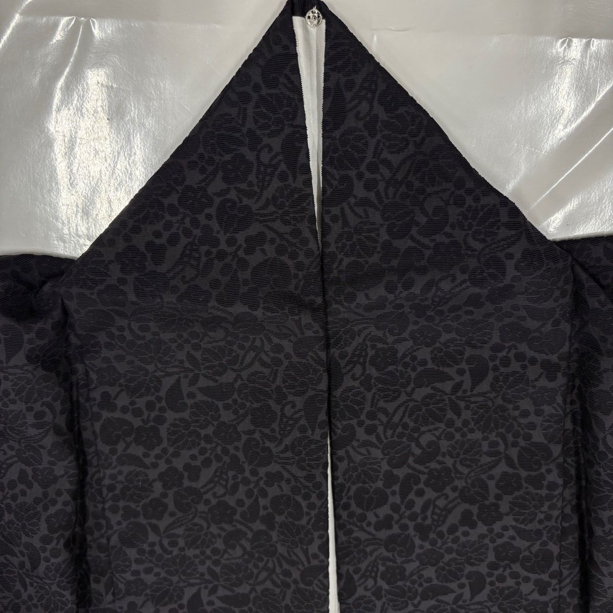  付下げ 身丈154 cm 裄丈63 S 袷 雪輪 梅 金彩 ぼかし 濃紫 正絹 訪問着 付け下げ 着物