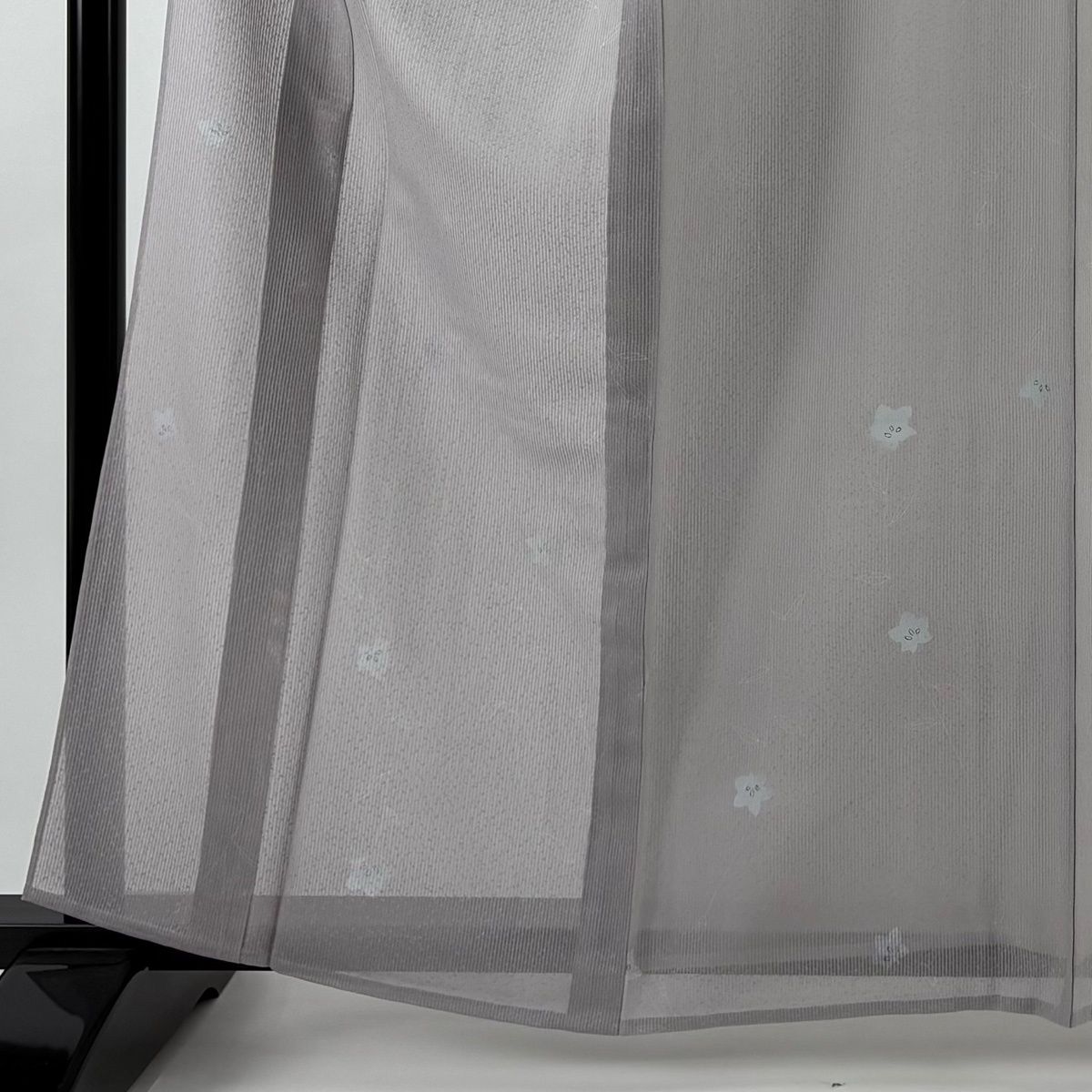 小紋 身丈161 cm 裄丈64 M 薄物 縦絽 桔梗 灰紫 正絹 名品