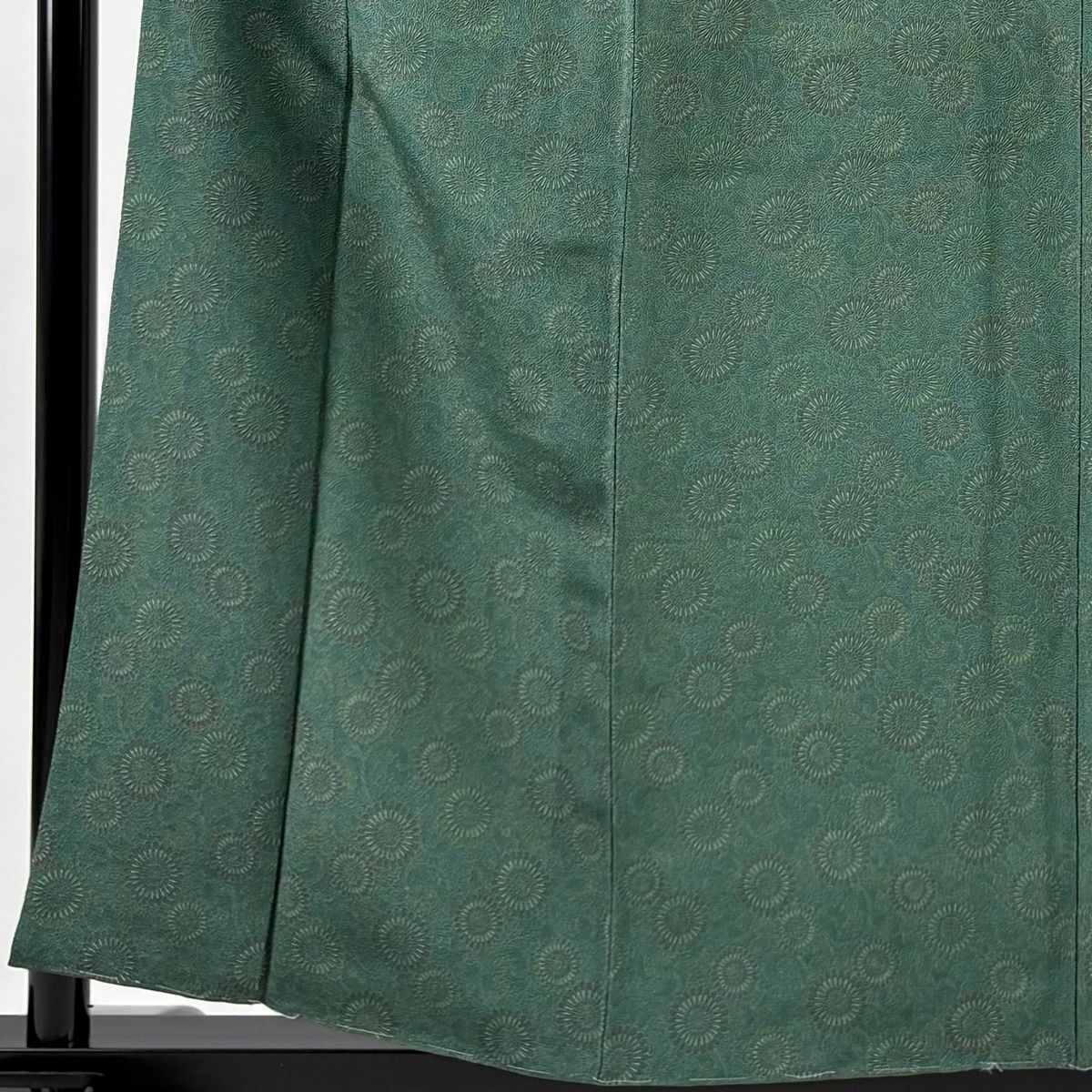 江戸小紋 身丈157 cm 裄丈62.5 S 袷 細合俊男 落款 菊唐草 緑 正絹 名品