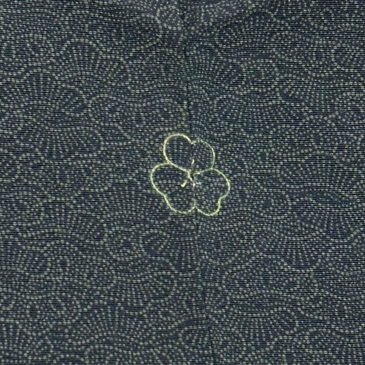 江戸小紋 身丈163cm 裄丈65cm M 袷 人間国宝 六谷梅軒 落款 松 深緑