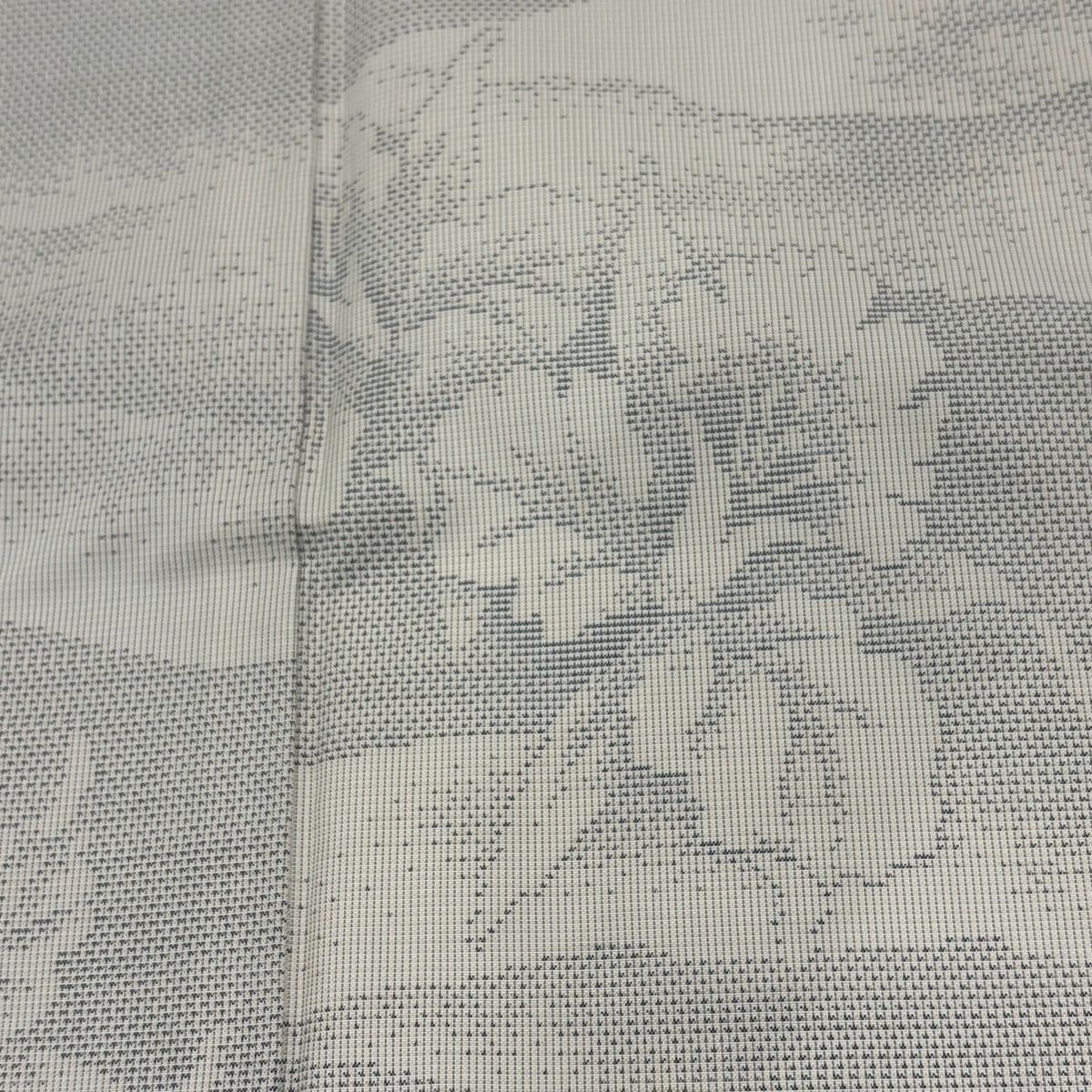  大島紬 身丈167 cm 裄丈66 5 M 袷 証紙 カト 霞 灰白 正絹 紬 着物