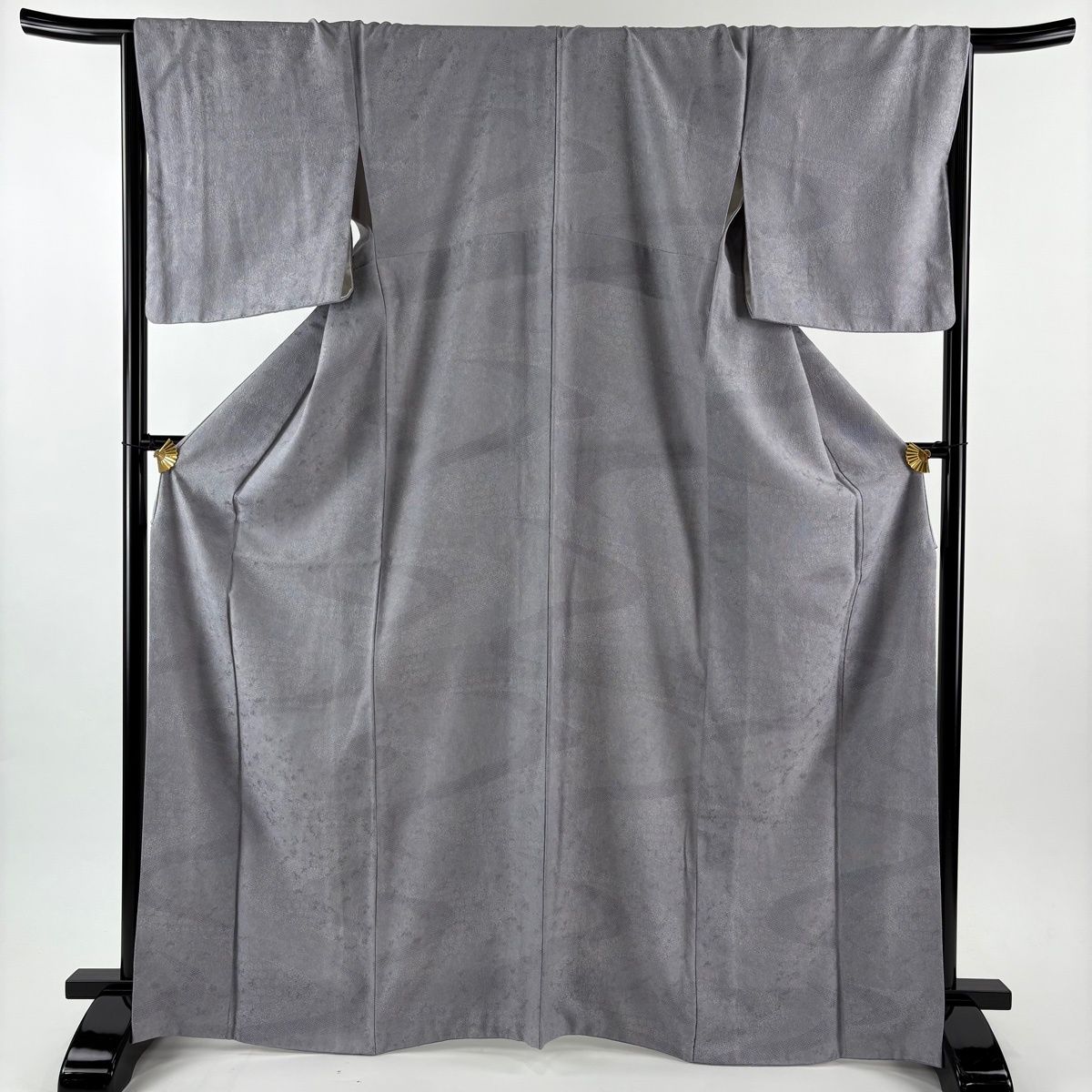 江戸小紋 身丈167 cm 裄丈67.5 L 袷 伊勢型小紋 落款 寄せ柄 流水 灰紫 正絹 名品