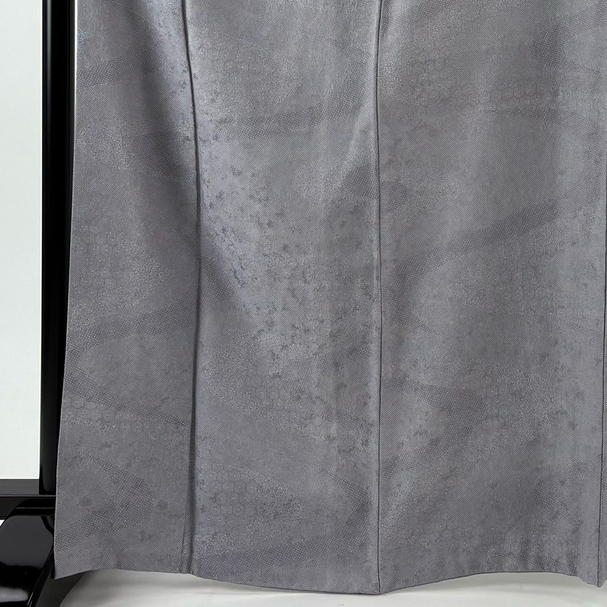 江戸小紋 身丈167 cm 裄丈67.5 L 袷 伊勢型小紋 落款 寄せ柄 流水 灰紫 正絹 名品