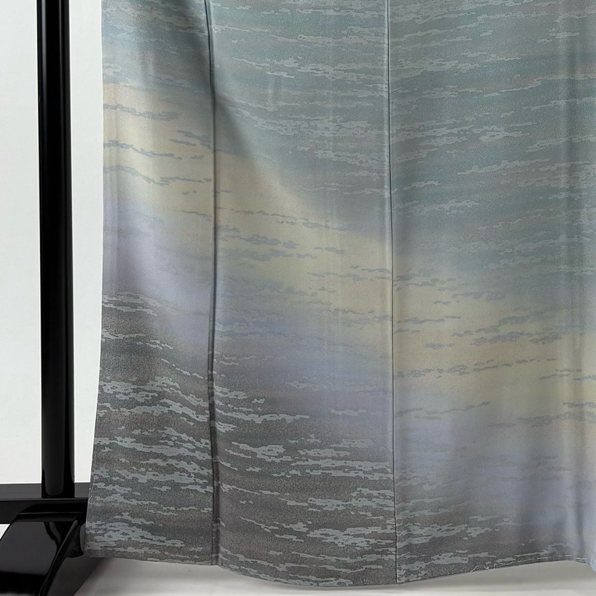 付下げ 身丈167.5 cm 裄丈66 M 袷 霞 ぼかし 青灰色 正絹 名品