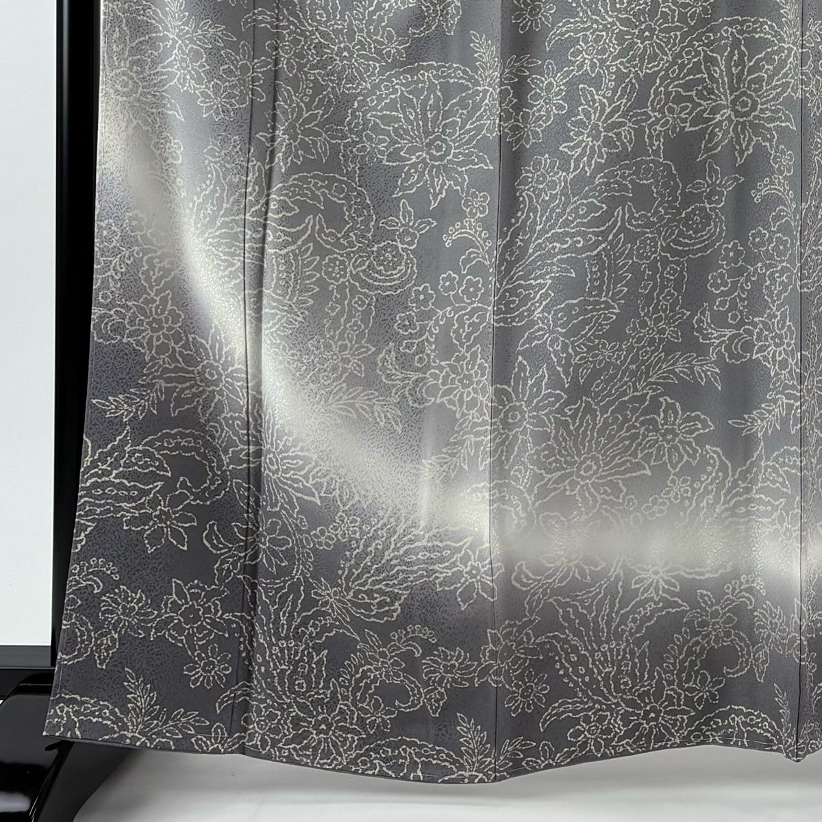 訪問着 身丈165.5 cm 裄丈69 L 袷 草花 花唐草 ぼかし 灰色 正絹 名品