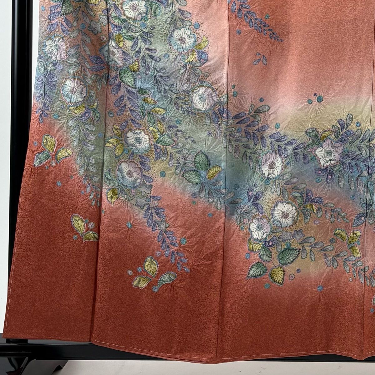 訪問着 身丈160.5 cm 裄丈65 M 袷 辻が花 金彩 ぼかし ピンク 正絹