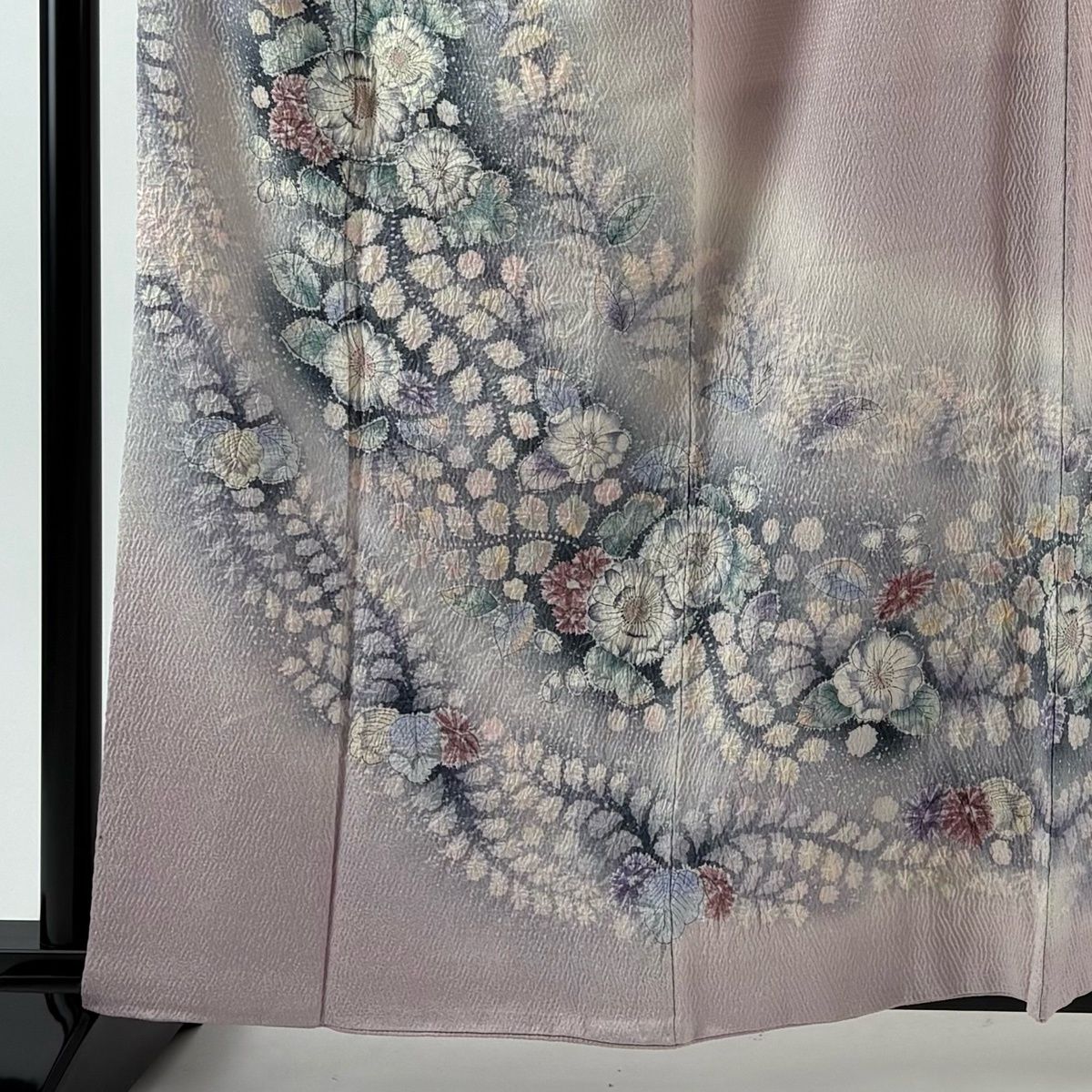 訪問着 身丈161 cm 裄丈67 M 袷 翠山工房 落款 辻が花 染め分け ぼかし 薄紫 正絹 名品 一つ紋