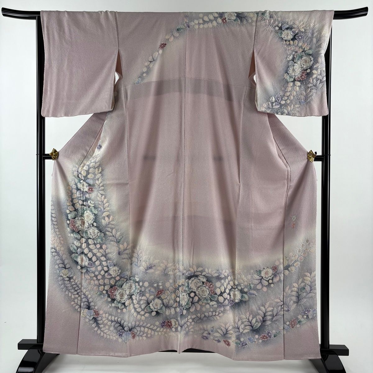 訪問着 身丈161cm 裄丈67cm M 袷 翠山工房 落款 辻が花 染め分け