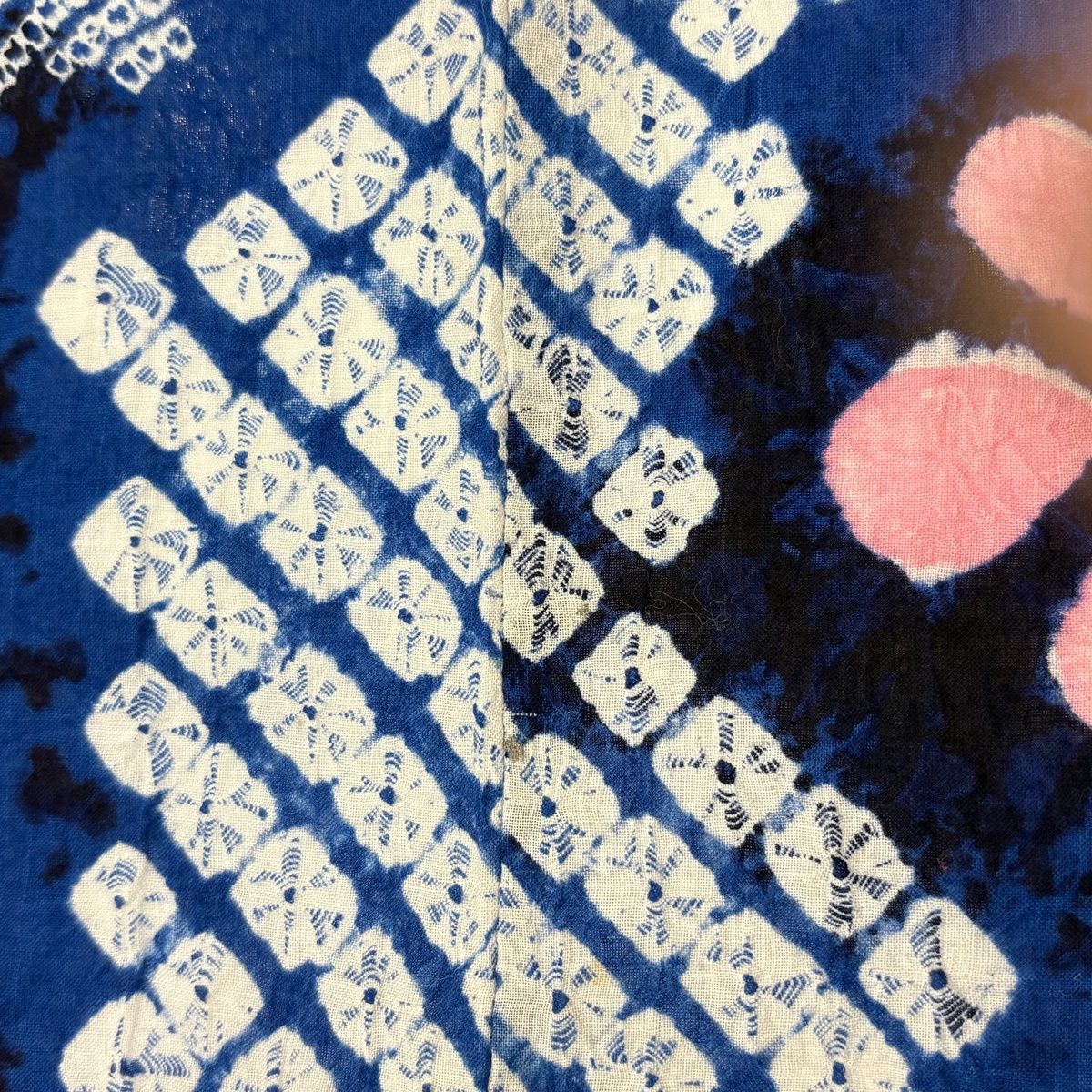  浴衣 身丈151.5 cm 裄丈64 M 絞り浴衣 草花 青 綿 浴衣単品 浴衣