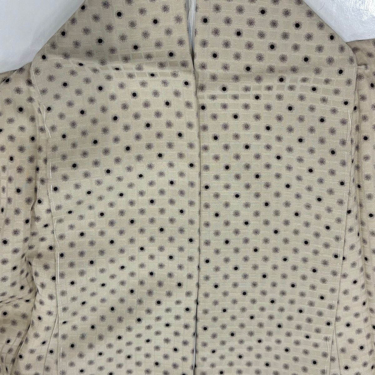  紬 身丈156 5 cm 裄丈64 M 袷 水玉 薄茶色 正絹 紬 着物