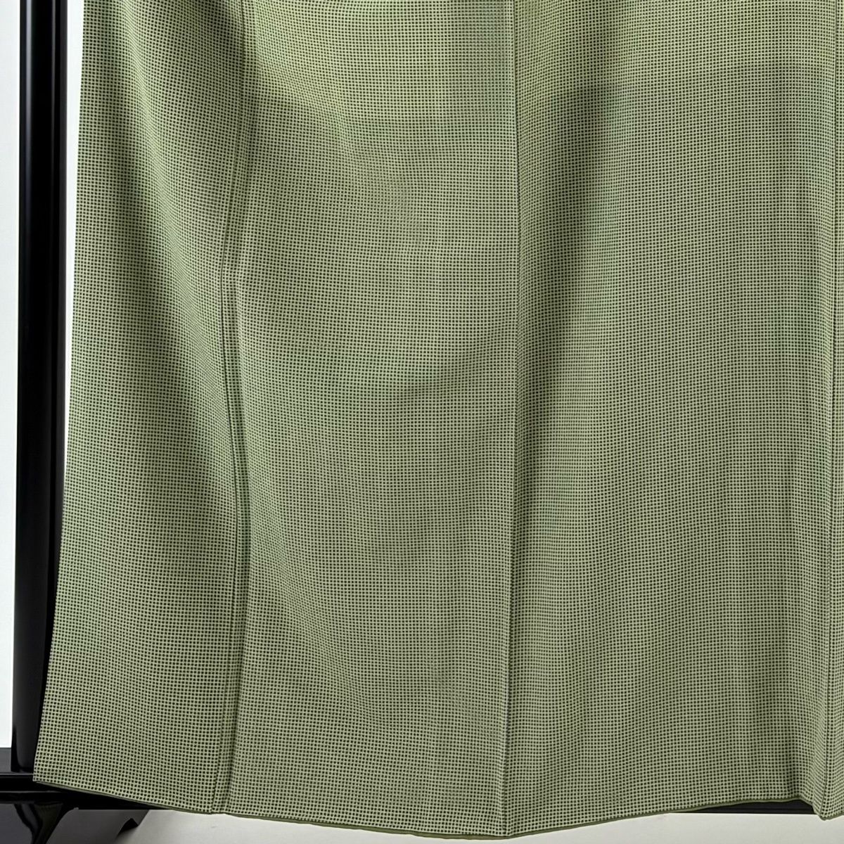 小紋 身丈160 cm 裄丈63.5 S 袷 落款 格子 薄緑 正絹 名品