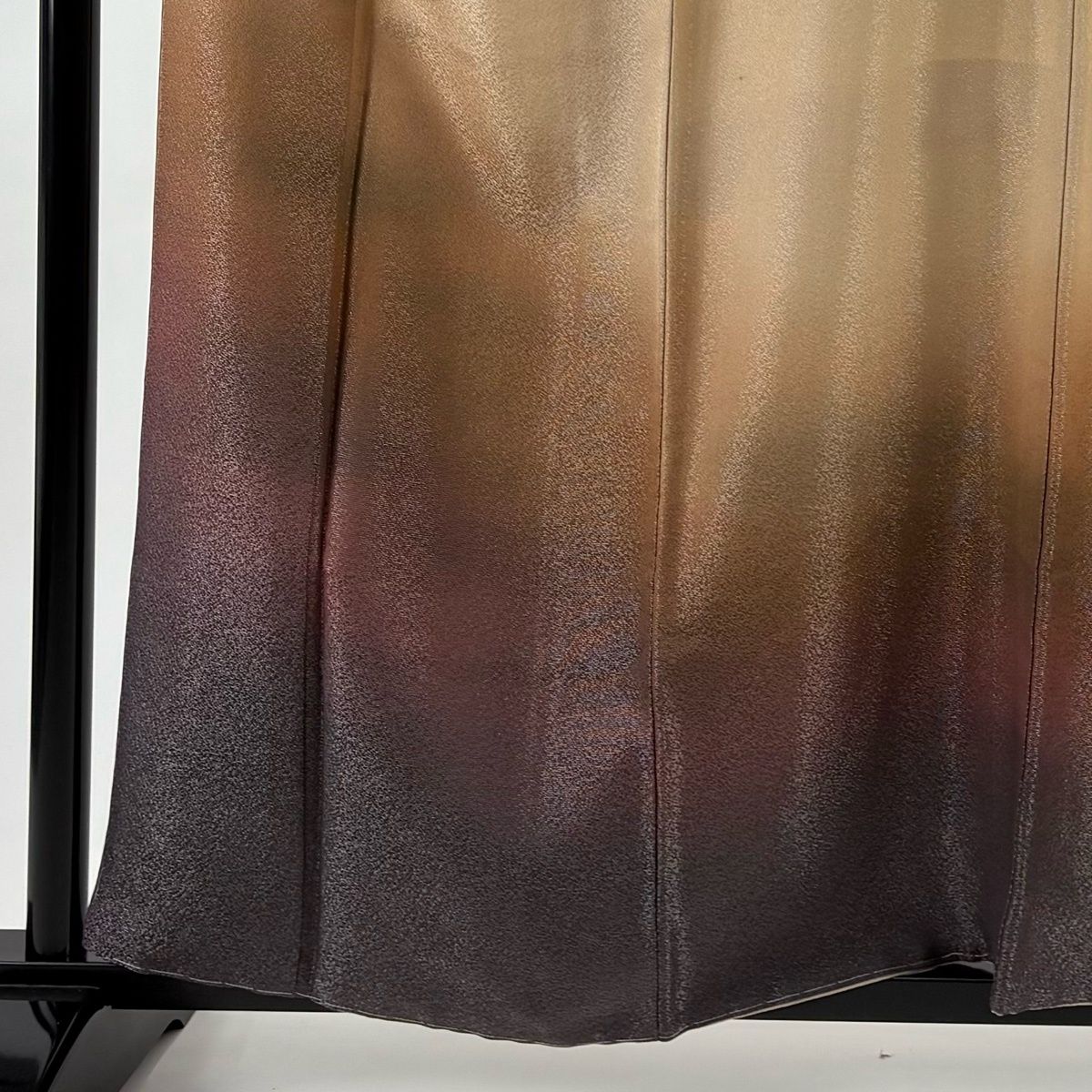 訪問着 身丈158 cm 裄丈65.5 M 袷 吉乃一廉 落款 霞 ぼかし 銀通し 薄茶色 正絹