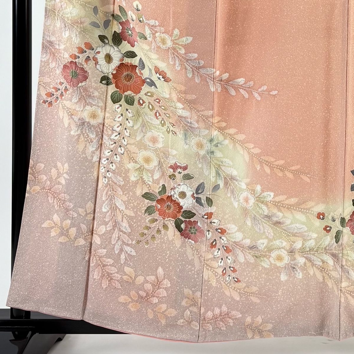 訪問着 身丈159 cm 裄丈61.5 S 袷 伊と幸 辻が花 ぼかし 金彩 ピンク 正絹 名品