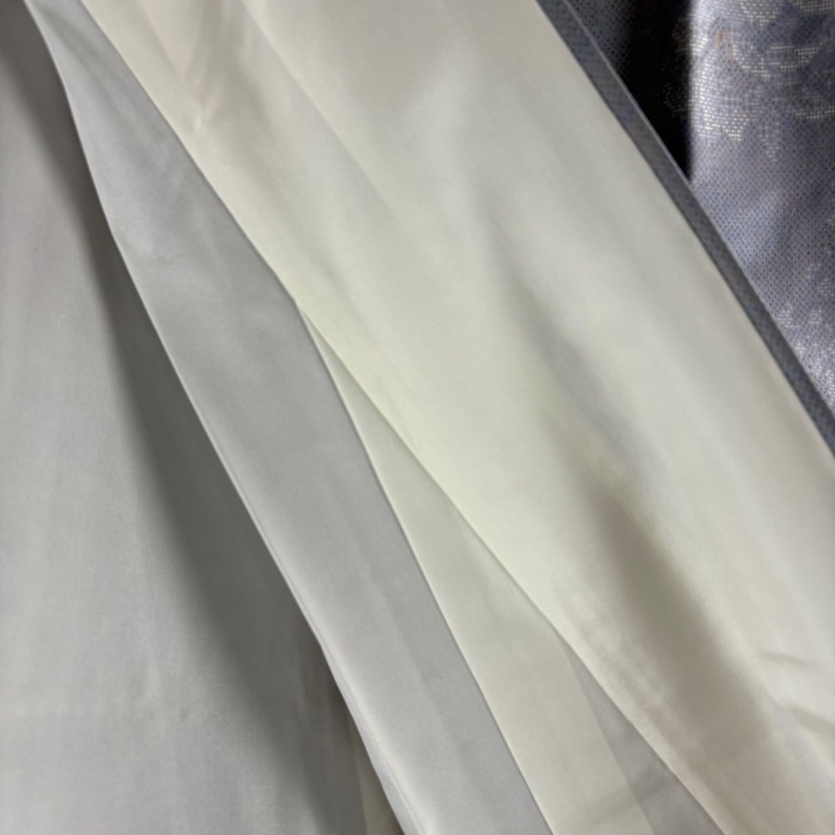  大島紬 身丈159 5 cm 裄丈63 S 袷 都喜ヱ門 証紙 草花 市松 灰紫 正絹 紬 着物