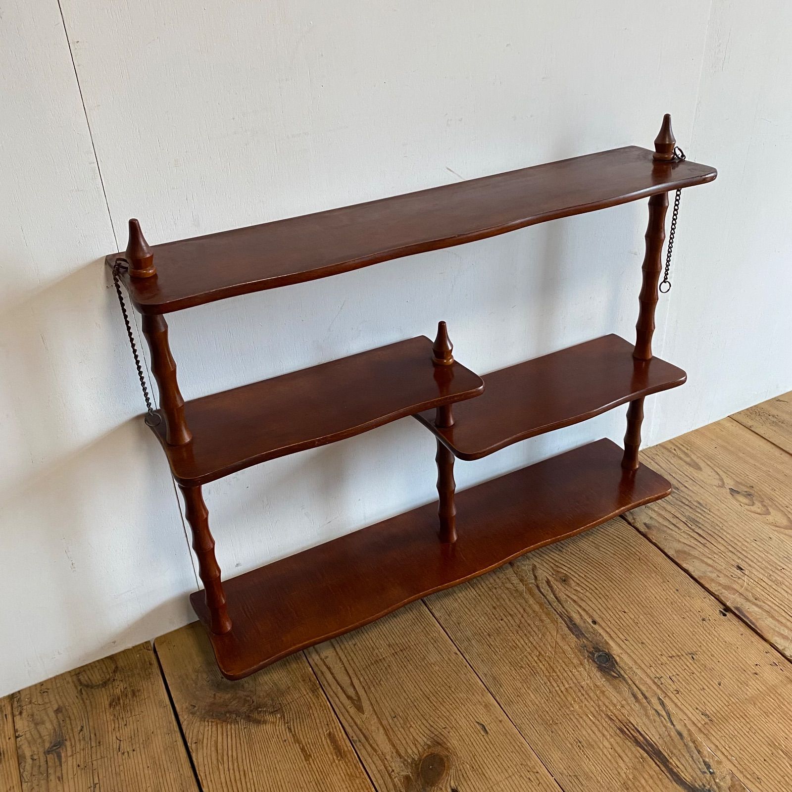 ジャパンヴィンテージ 壁掛け ウォールシェルフ 飾り棚 ミッドセンチュリー アンティーク ミッドセンチュリー ウォールシェルフ 壁掛け 木製