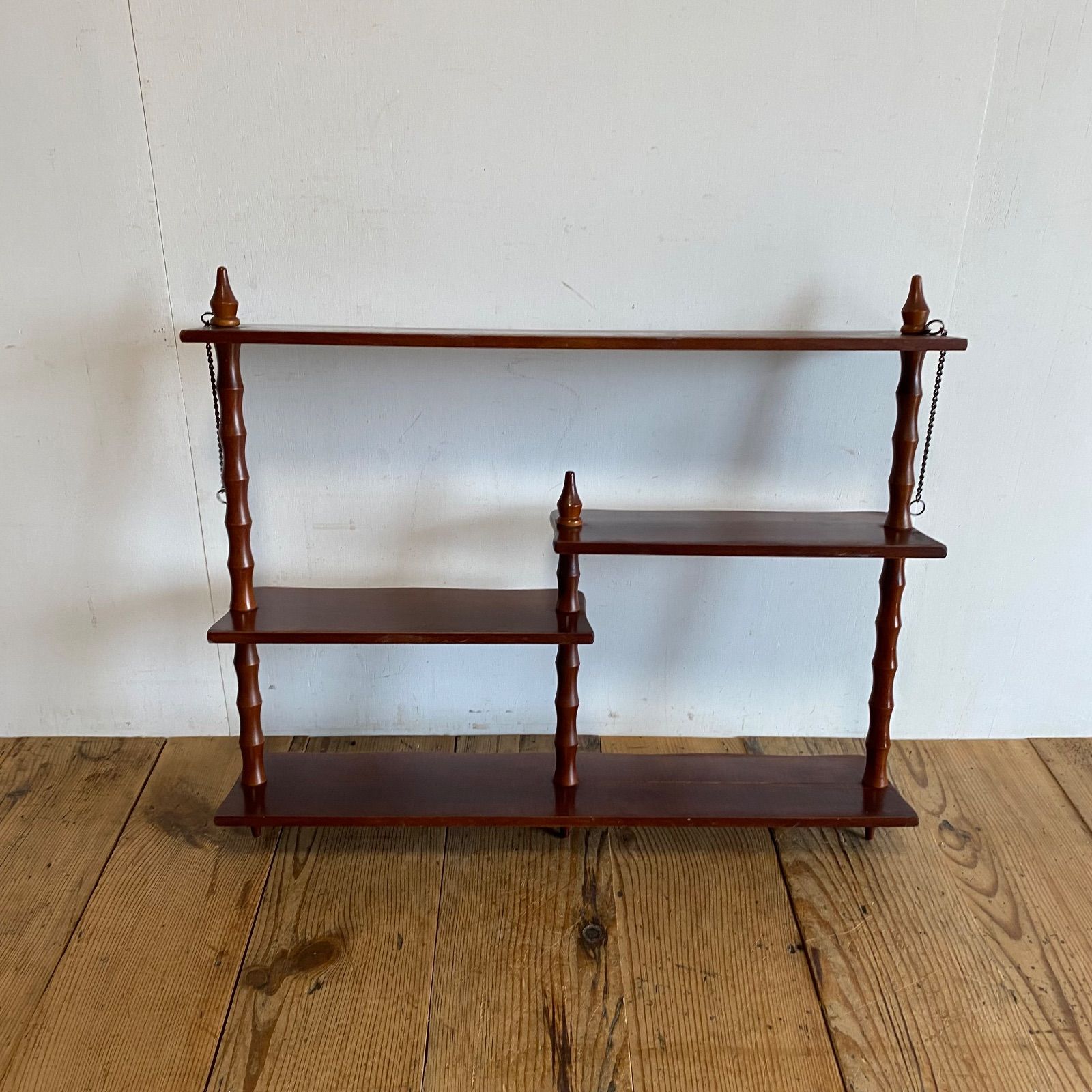 アンティーク ミッドセンチュリー ウォールシェルフ 壁掛け 木製