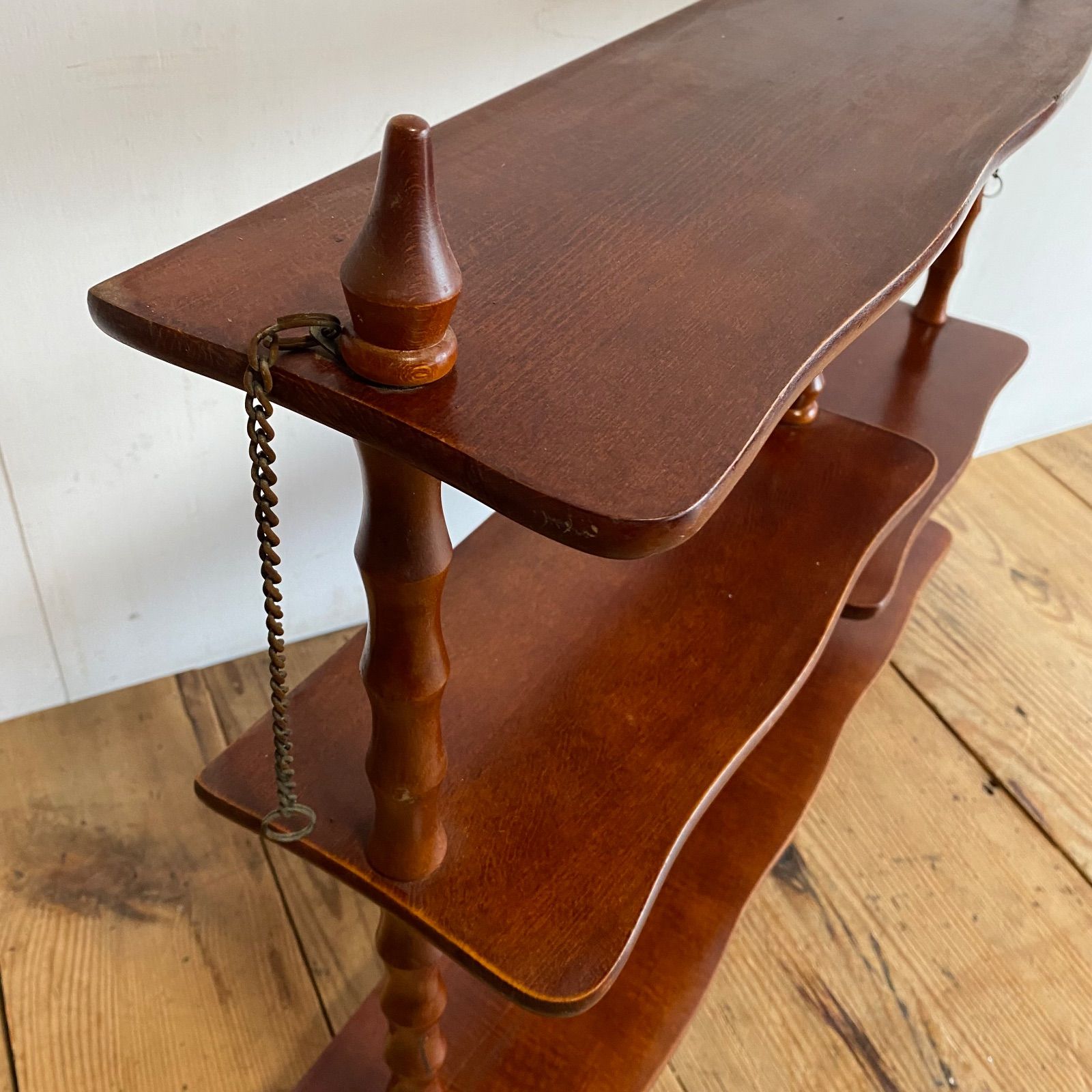 アンティーク ミッドセンチュリー ウォールシェルフ 壁掛け 木製