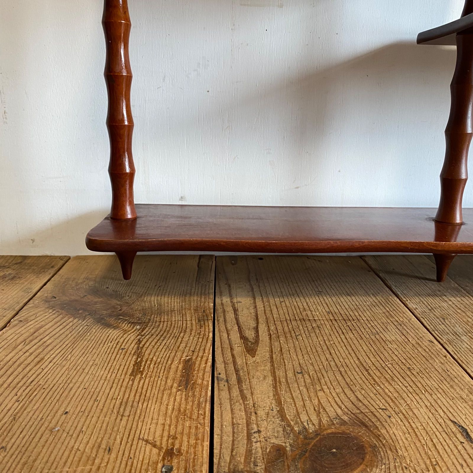 アンティーク ミッドセンチュリー ウォールシェルフ 壁掛け 木製