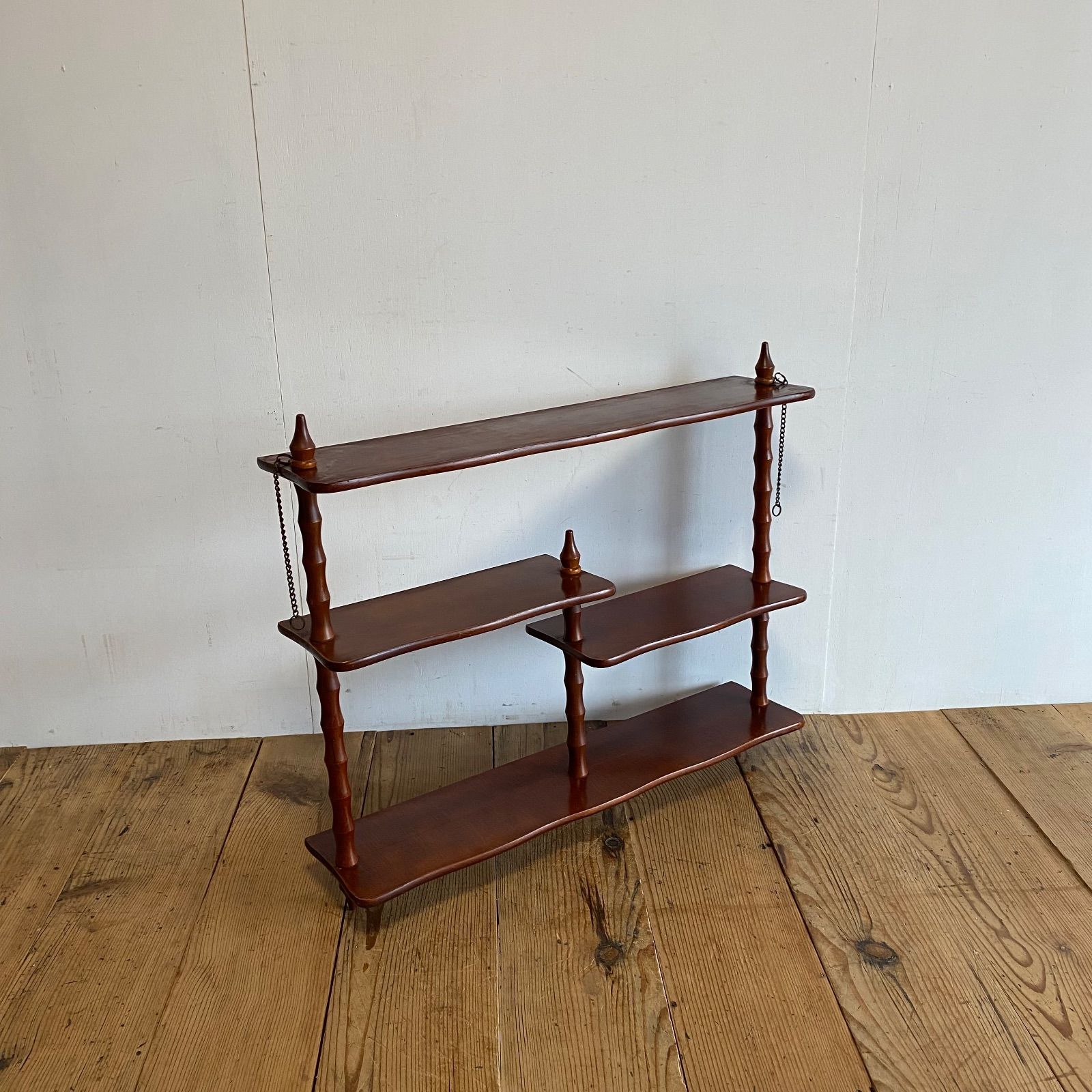 アンティーク ミッドセンチュリー ウォールシェルフ 壁掛け 木製