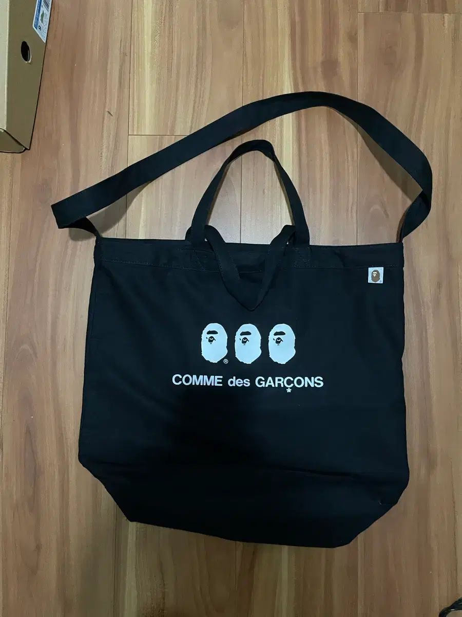 コム デ ギャルソン x アベイシングエイプ ブラック トートバッグ 2 way