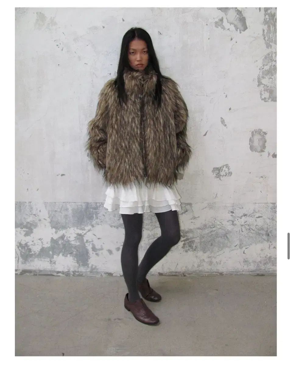 PARTIMENTO ウィメンズ ファージャケット HIGH NECK FUR ZIP-UP JACKET