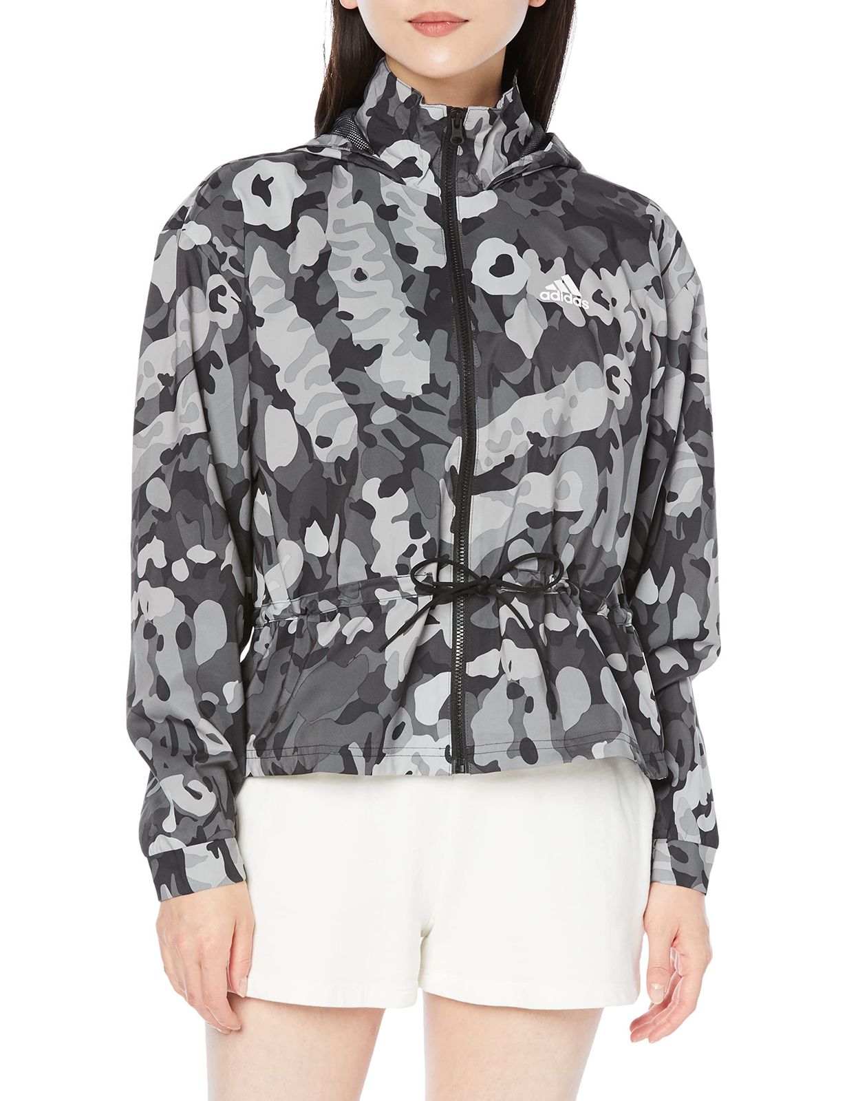 アディダス ウインドブレーカー AOP ウィンドジャケット ブラック|ホワイト IC 0556 M