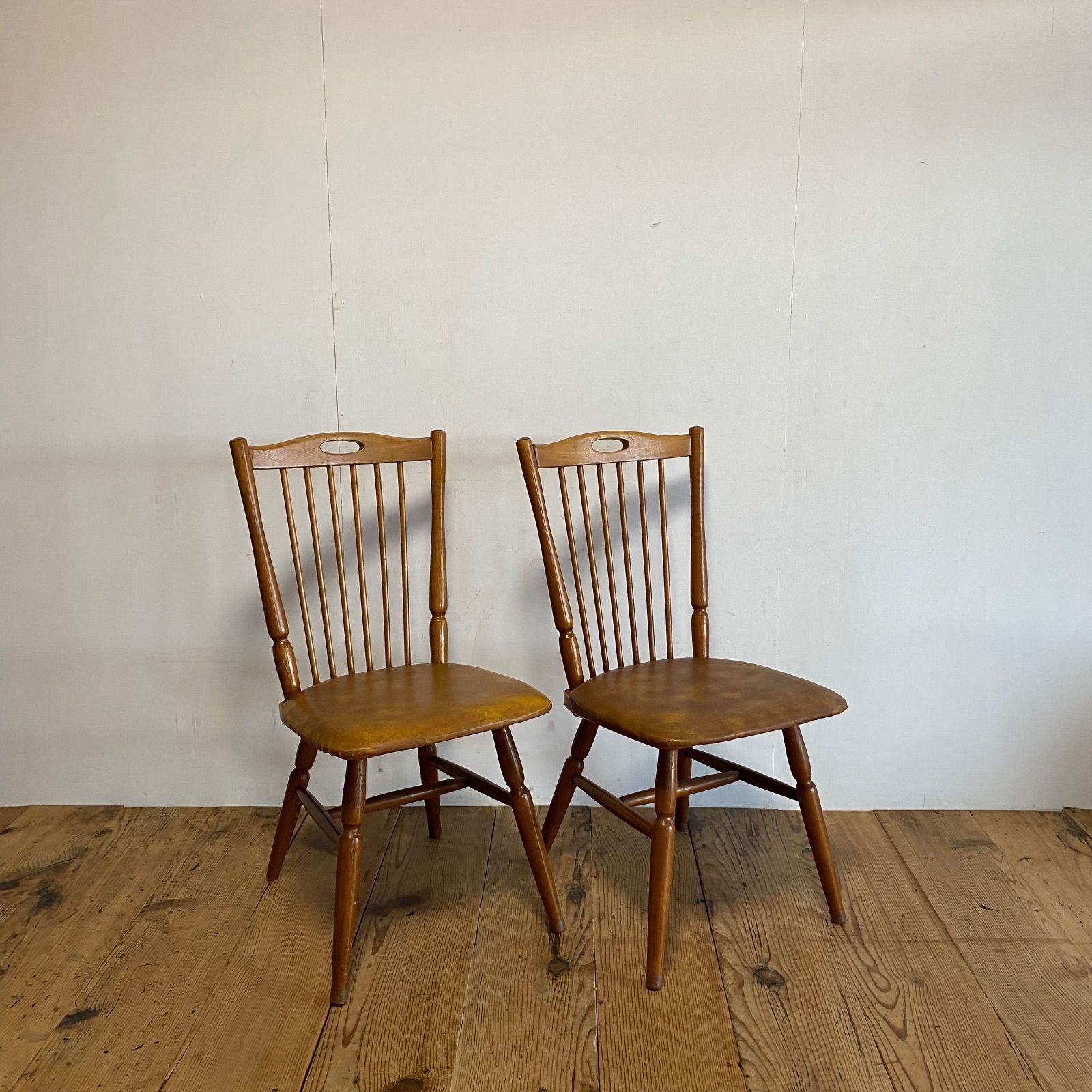 2脚セット ダイニングチェア 椅子 レトロ y346 - メルカリ