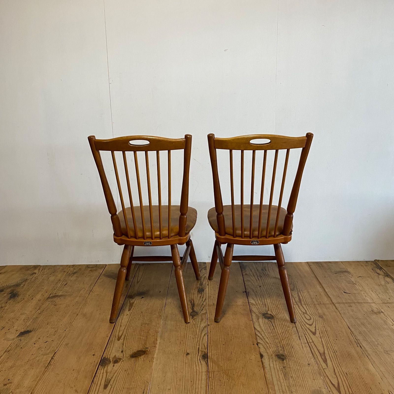 2脚セット ダイニングチェア 椅子 レトロ y346 - メルカリ