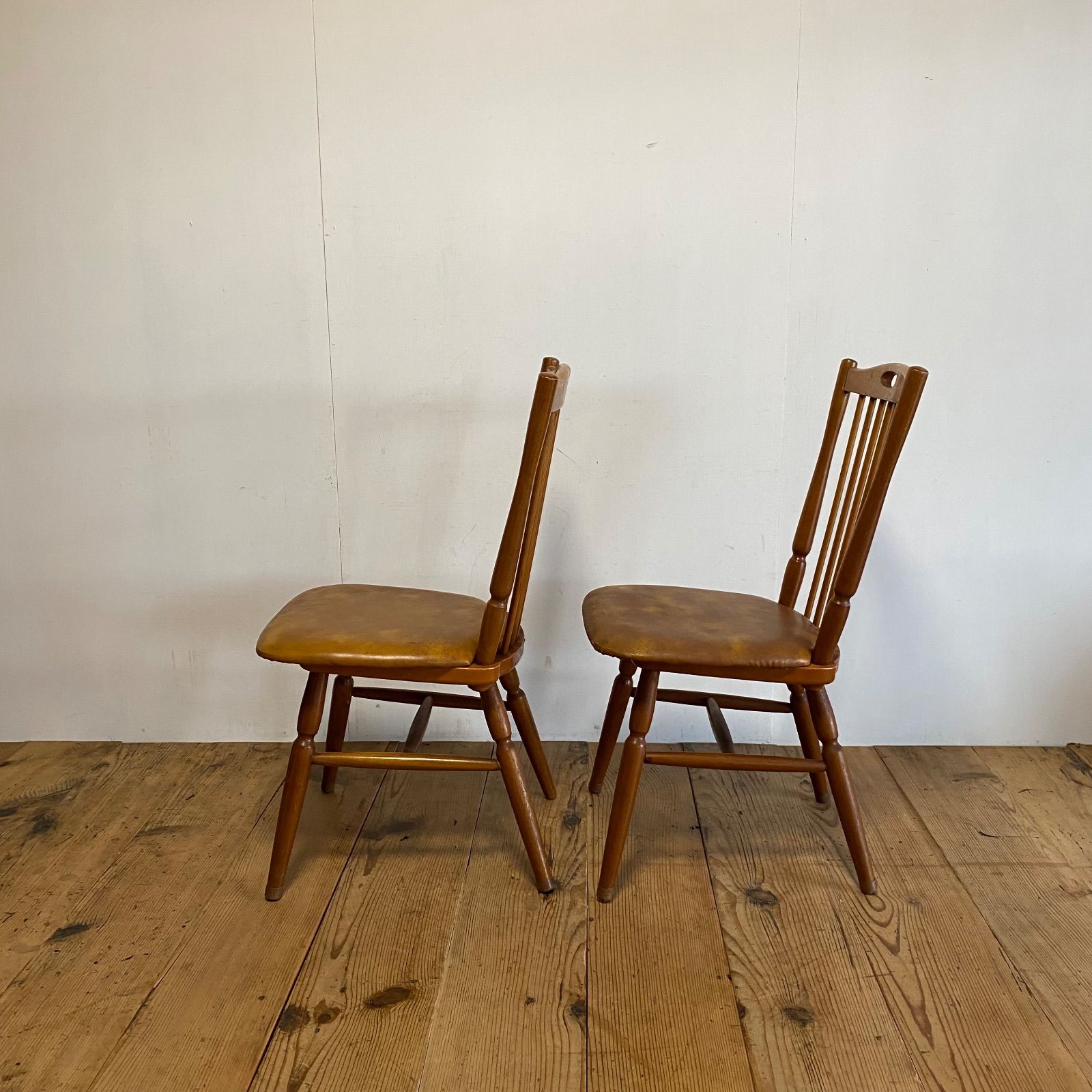 2脚セット ダイニングチェア 椅子 レトロ y346 - メルカリ