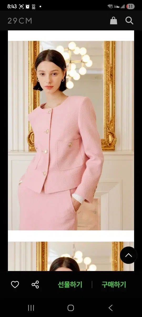 美品　ベージュピンクセットアップドレス AIDMAX】ミニ/ドレス/セットアップ/ピンク/ツイード/袖あり/長袖