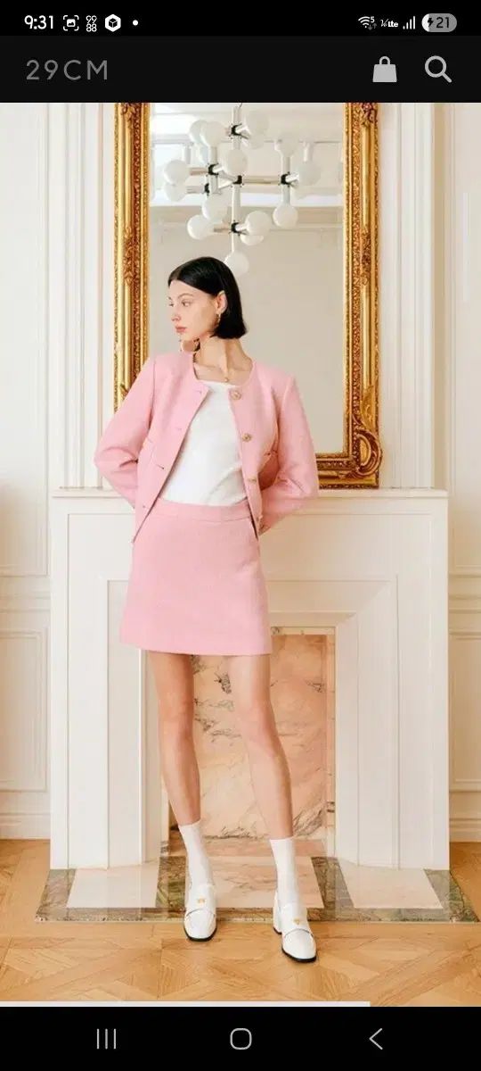 ルッケスト lookast 安い ベカ ツイード ピンク セットアップ ピンク