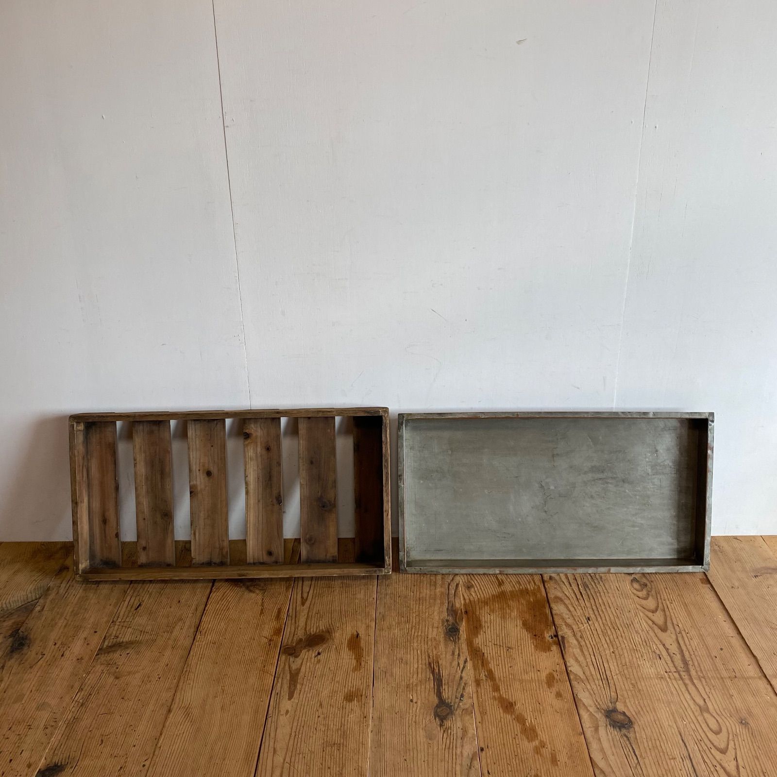 アンティーク 木製トレイ 古道具 昭和レトロ 什器 ディスプレイ 店舗