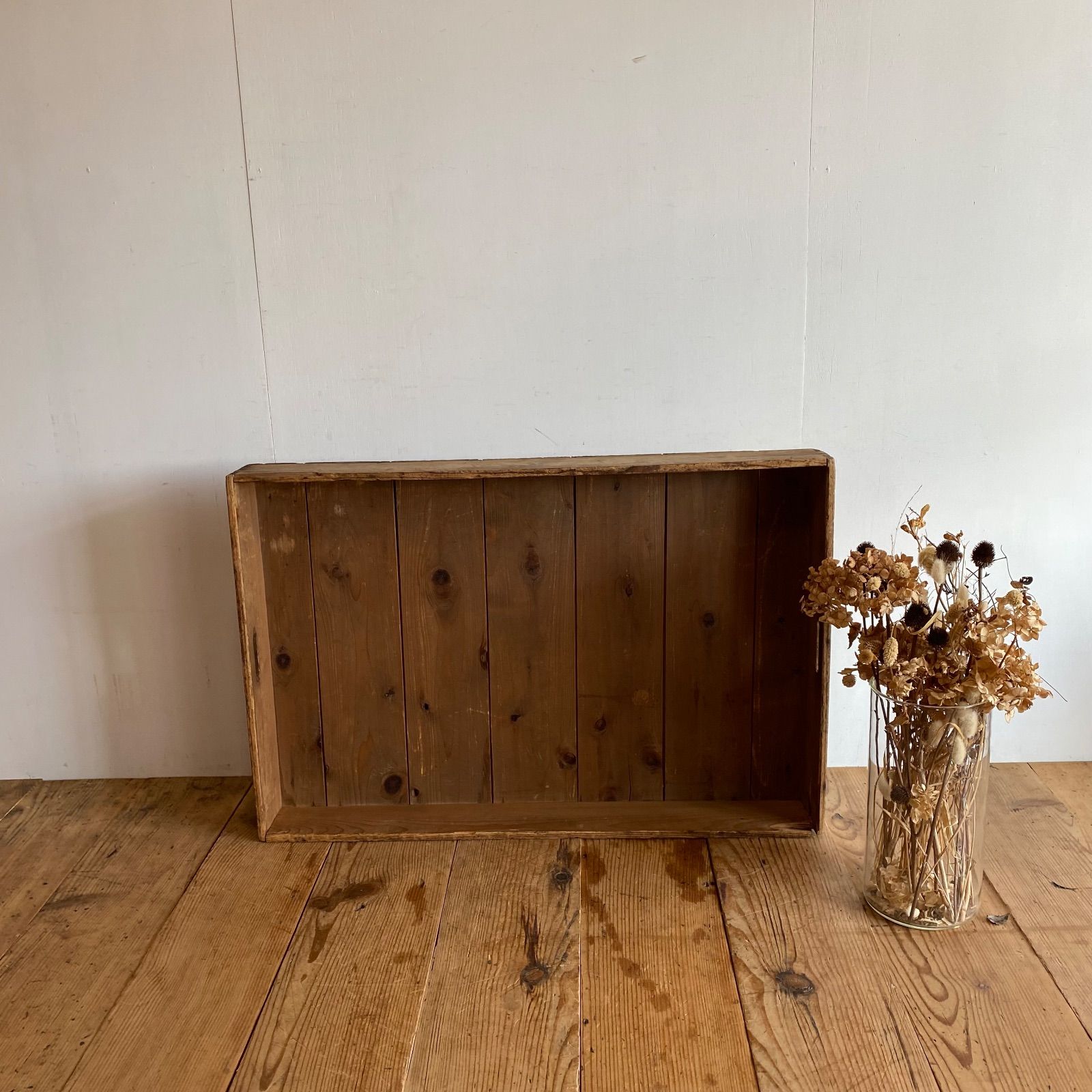 アンティーク 木製トレイ 古道具 昭和レトロ 収納箱 ディスプレイ y348