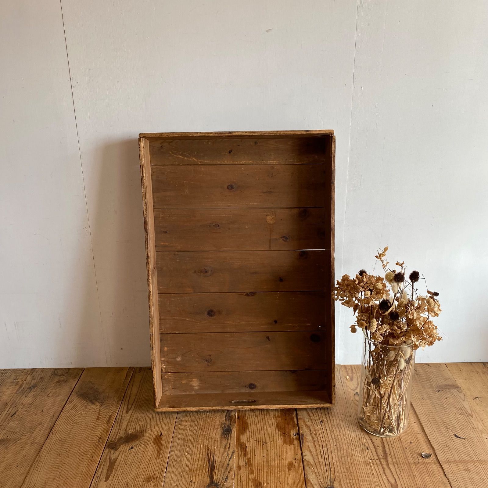 アンティーク 木製トレイ 古道具 昭和レトロ 収納箱 ディスプレイ y348