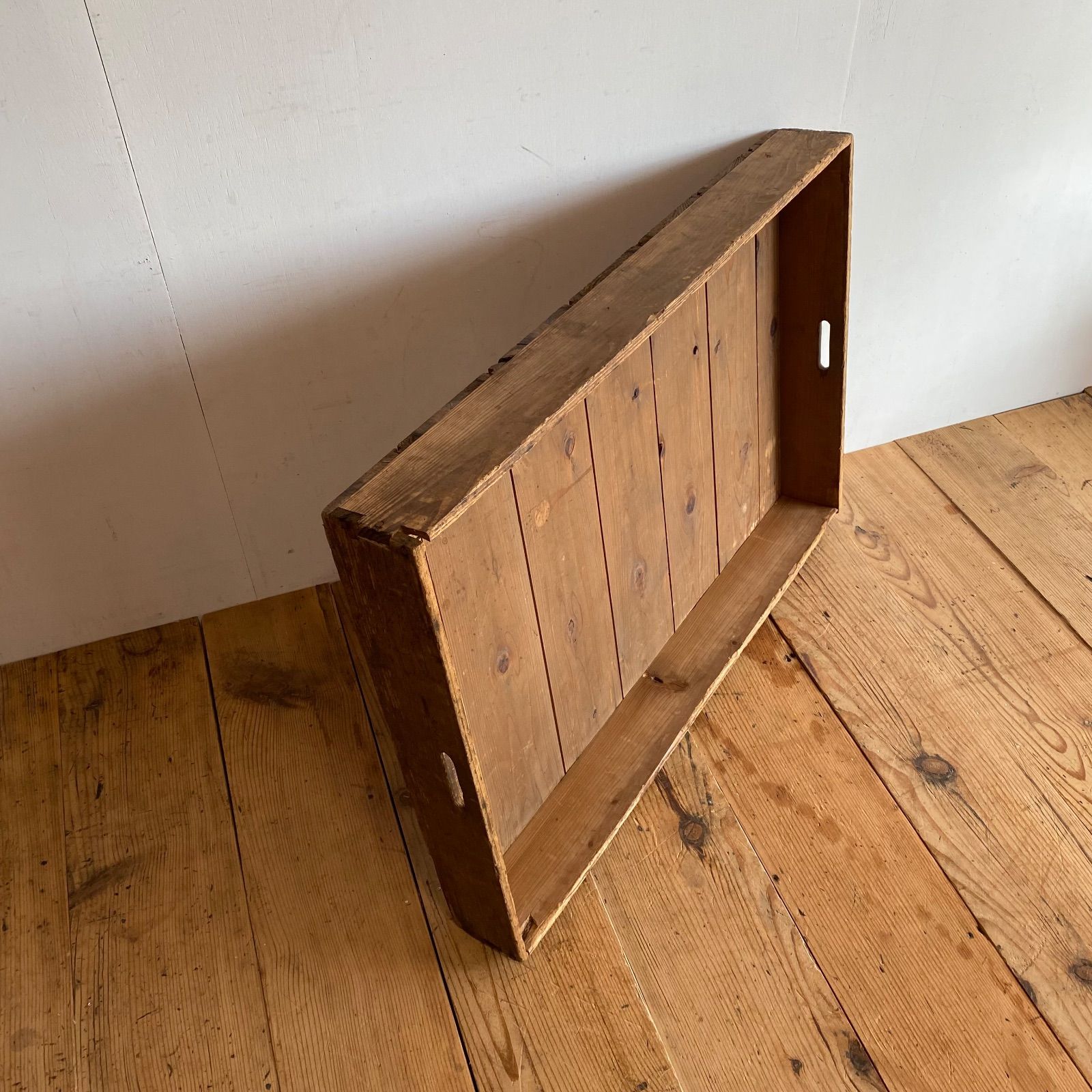 アンティーク 木製トレイ 古道具 昭和レトロ 収納箱 ディスプレイ y348