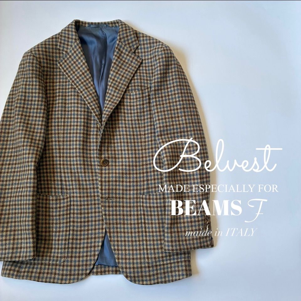 Belvest | BEAMS F 別注 ウールカシミヤ ライトツイード ガンクラブチェック 3 B ジャケット